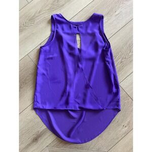 Aaron Ashe Purple Keyhole High Low Tank Top -‎ XS Sleeveless